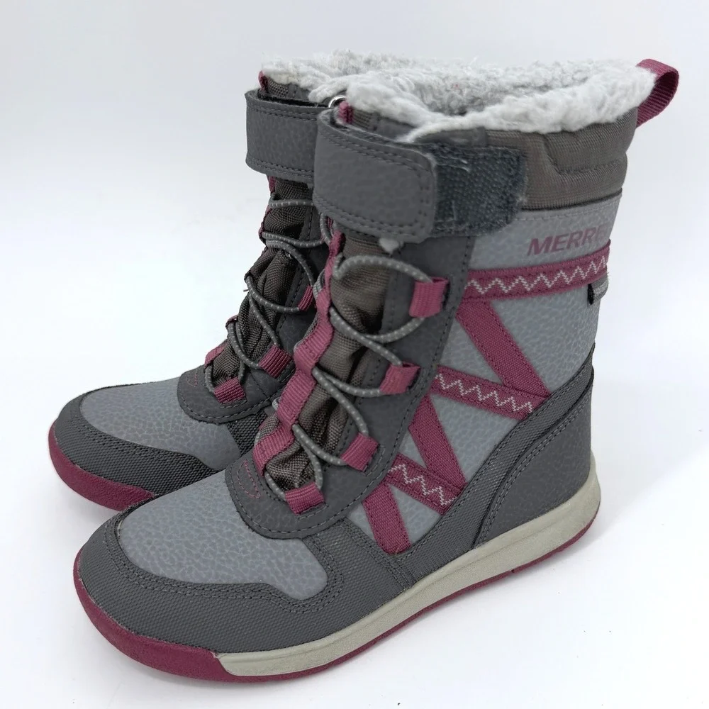 Merrell Girl's Snow Crush 2.0 Waterproof Winter Snow Boots Sz 10 Insulated